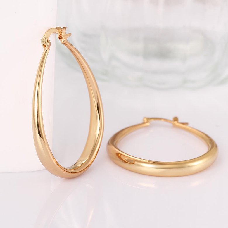 Wholesale Trendy Hot sale gold U shape Thick big Hoop Earrings For Women New Fashion Female circle earrings Jewelry  TGCLE078 4