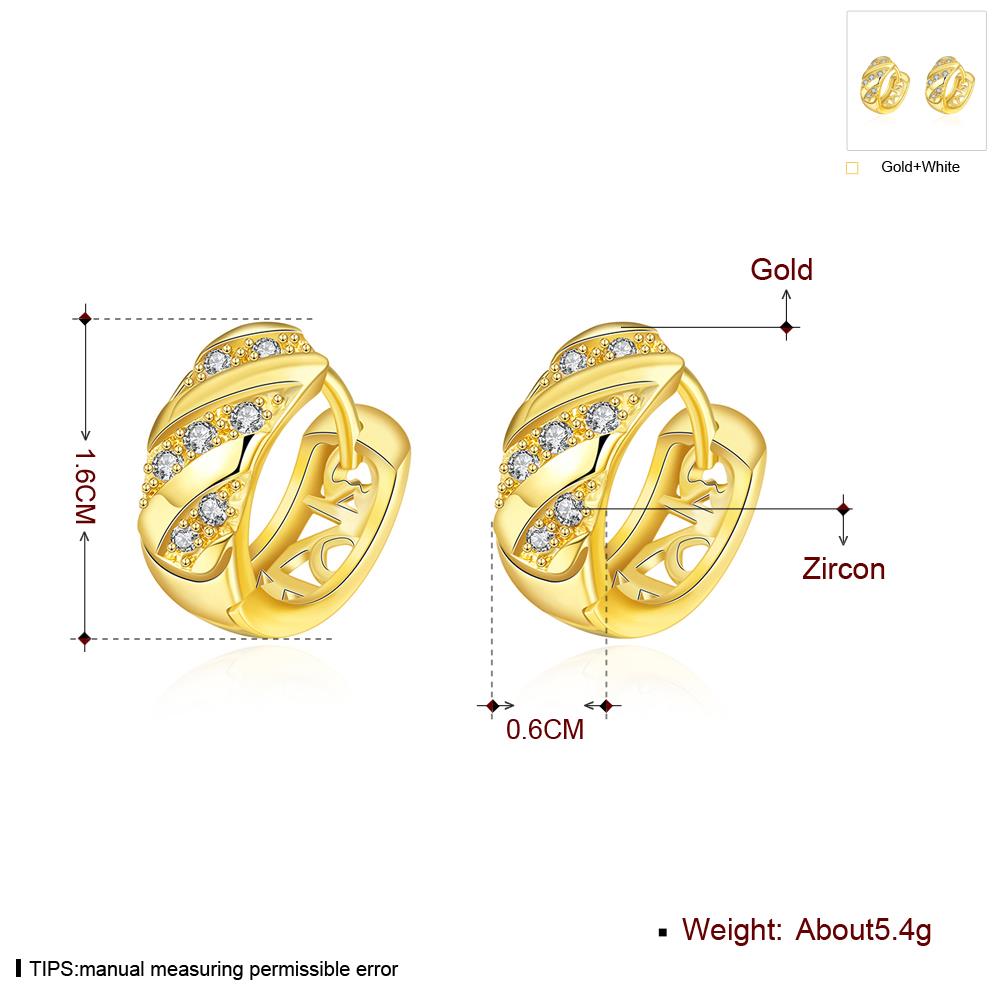 Wholesale Fashion Earrings from China for Women Girls  hollow 24K Gold Hoop Earrings Clear Cubic Zircon Wedding Party Fashion Jewelry  TGCLE080 2