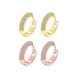 Wholesale Popular Round Circle Hoop Earrings Fashion 24K Gold Filled Zircon Party Earrings Jewelry fine Gift Drop shipping TGCLE084 1 small