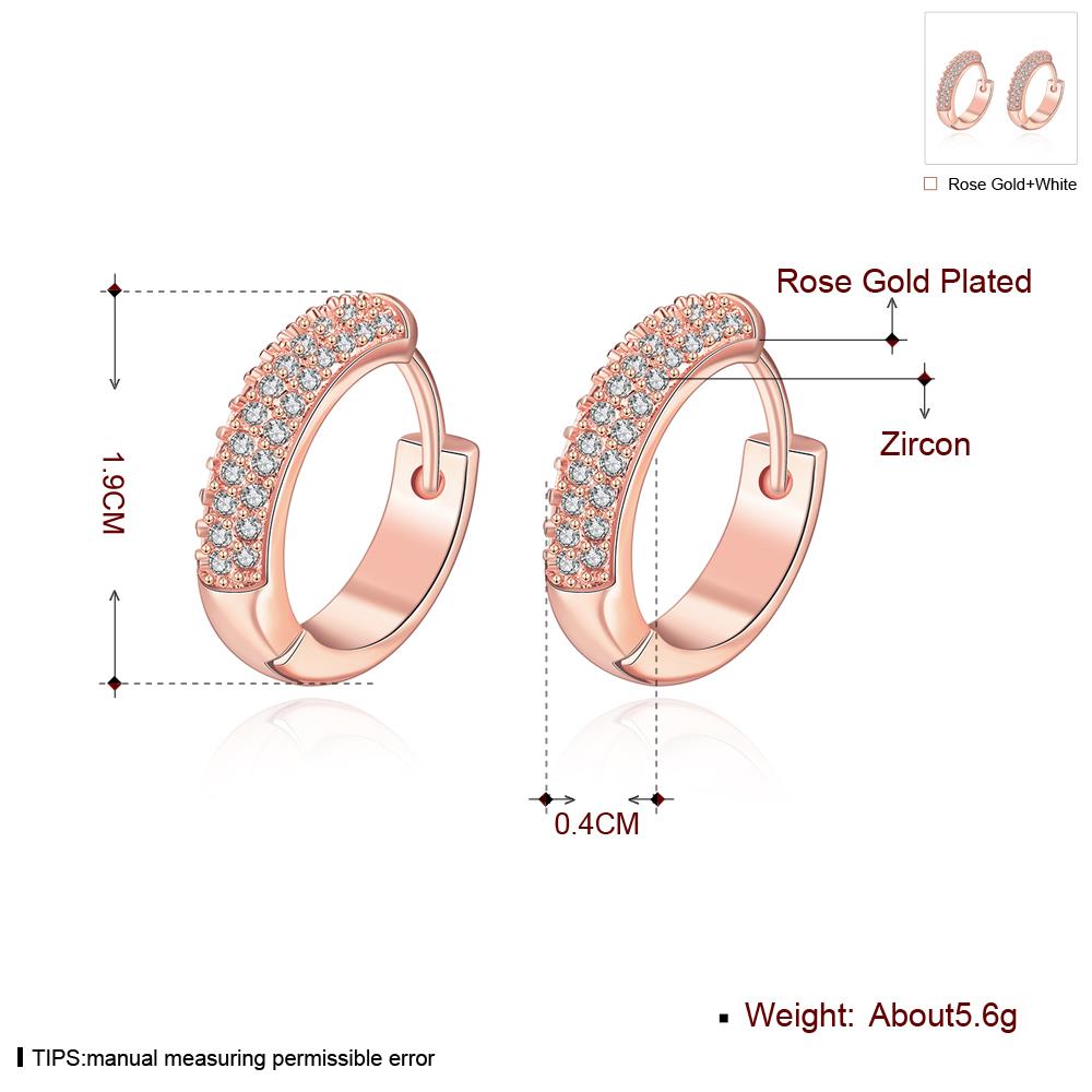 Wholesale Popular Round Circle Hoop Earrings Fashion 24K Gold Filled Zircon Party Earrings Jewelry fine Gift Drop shipping TGCLE084 2