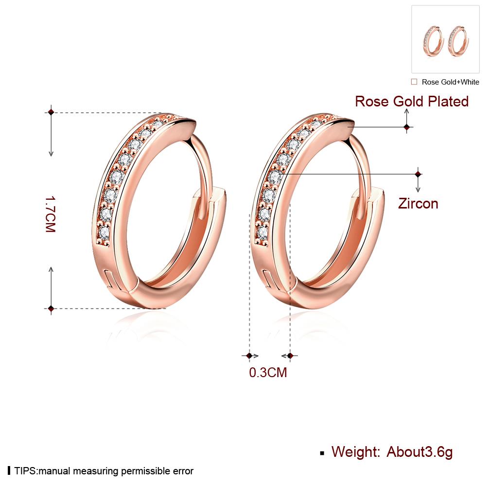 Wholesale Popular Round Circle Hoop Earrings Fashion 24K Gold Filled Zircon Party Earrings Jewelry fine Gift Drop shipping TGCLE086 0