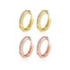Wholesale Popular Round Circle Hoop Earrings Fashion 24K Gold Filled Zircon Party Earrings Jewelry fine Gift Drop shipping TGCLE086 3 small