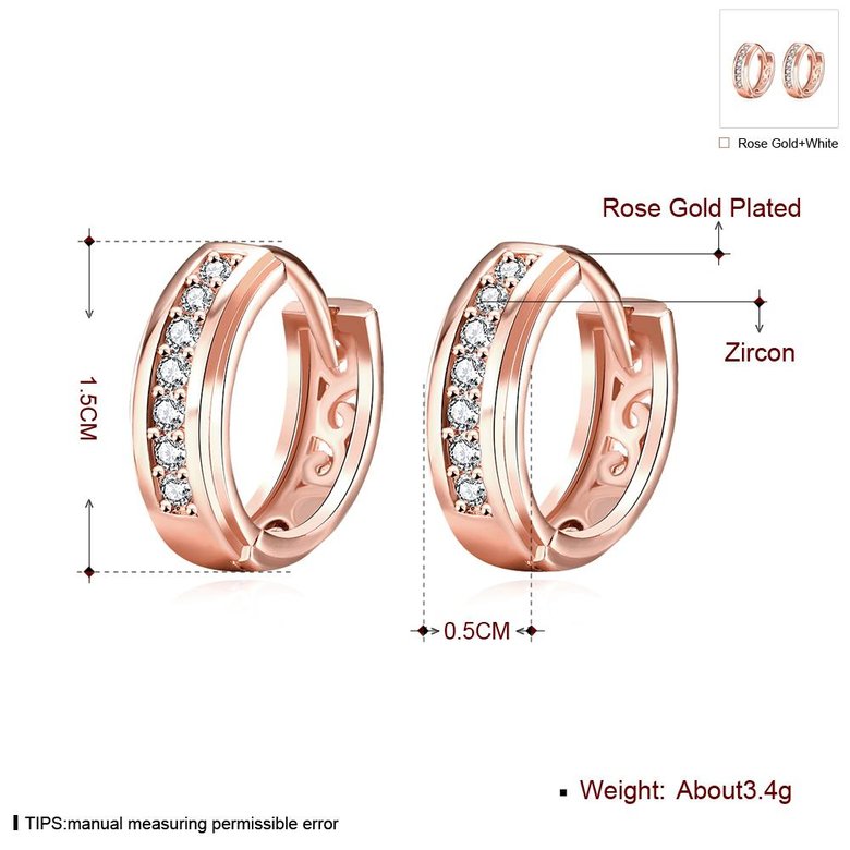 Wholesale Luxury Round Circle Hoop Earrings Fashion 24K Gold Filled Zircon Party Earrings Jewelry fine Gift Drop shipping TGCLE090 0