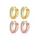 Wholesale Luxury Round Circle Hoop Earrings Fashion 24K Gold Filled Zircon Party Earrings Jewelry fine Gift Drop shipping TGCLE090 1 small