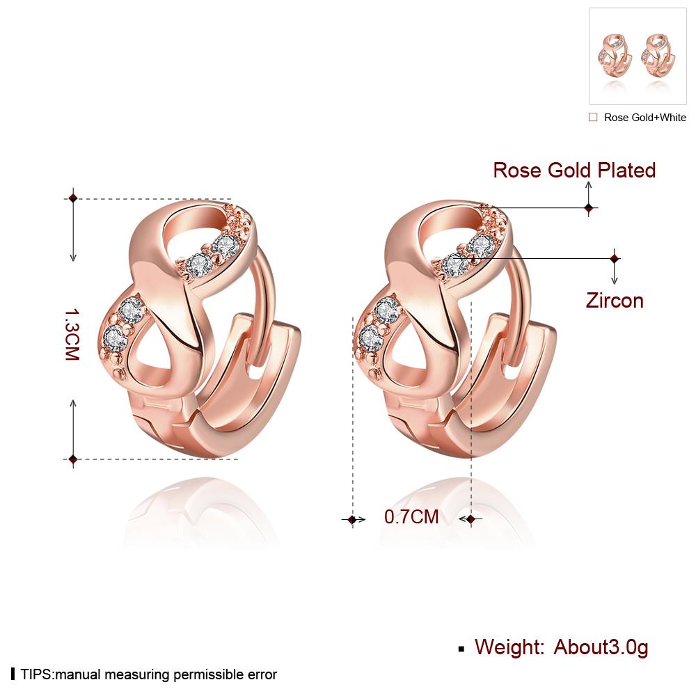 Wholesale Fashion Earrings from China for Women Girls  8 shape 24K Gold Hoop Earrings Clear Cubic Zircon Wedding Party Fashion Jewelry  TGCLE098 8