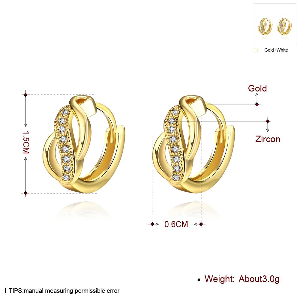 Wholesale Fashion Earrings from China for Women Girls  hollow 24K Gold Hoop Earrings Clear Cubic Zircon Wedding Party Fashion Jewelry  TGCLE108 0