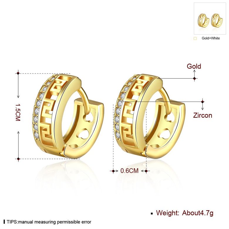 Wholesale Luxury Round Circle Hoop Earrings Fashion 24K Gold hollow Filled Zircon Party Earrings Jewelry fine Gift Drop shipping TGCLE112 0