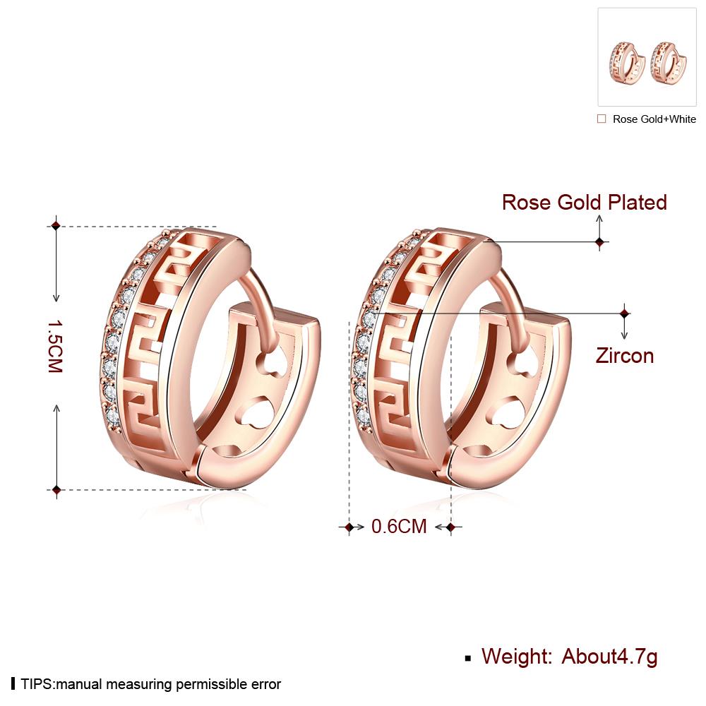 Wholesale Luxury Round Circle Hoop Earrings Fashion 24K Gold hollow Filled Zircon Party Earrings Jewelry fine Gift Drop shipping TGCLE112 2
