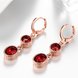 Wholesale Charm Female Red Round Earrings Elegant rose gold Color Dangle Earrings For Women red Zircon Stone wedding Earring TGCLE130 1 small