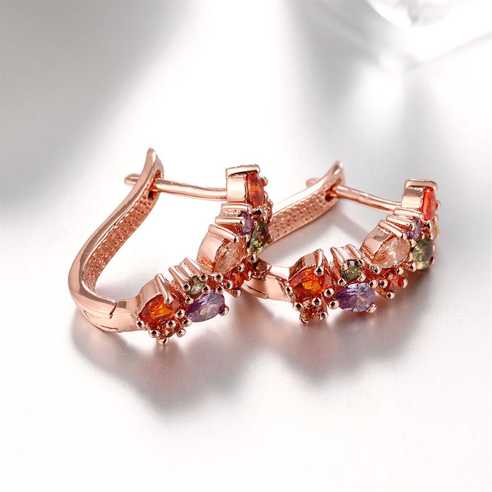 Wholesale Luxury Rose Gold Color Earrings Flash CZ Zircon Ear Studs for Women fine wedding jewelry TGCLE132 2