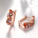 Wholesale Luxury Rose Gold Color Earrings Flash CZ Zircon Ear Studs for Women fine wedding jewelry TGCLE132 3 small