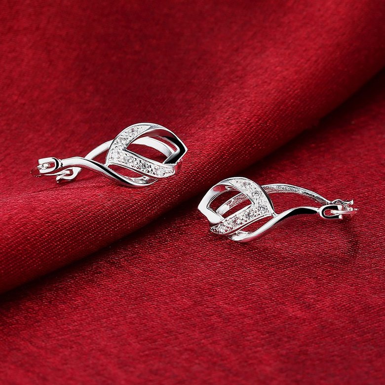 Wholesale Creative Silver Plated Earrings Water-drop Ripple Earrings For Women zircon Earing Jewelry from China TGCLE136 3