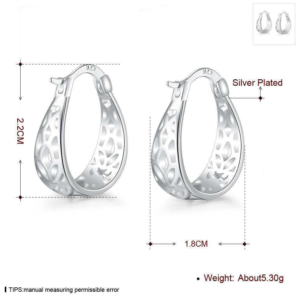 Wholesale Trendy Silver Geometric Clip Earring Classic U shape Hollow Flower Earrings Charm Women Party Gift Fashion Engagement Jewelry TGCLE035 0
