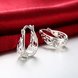 Wholesale Trendy Silver Geometric Clip Earring Classic U shape Hollow Flower Earrings Charm Women Party Gift Fashion Engagement Jewelry TGCLE035 2 small