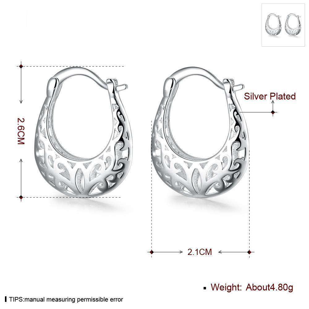 Wholesale Trendy Silver Geometric Clip Earring Classic U shape Hollow Flower Earrings Charm Women Party Gift Fashion Engagement Jewelry TGCLE037 0