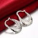 Wholesale Trendy Silver Geometric Clip Earring Classic U shape Hollow Flower Earrings Charm Women Party Gift Fashion Engagement Jewelry TGCLE037 2 small