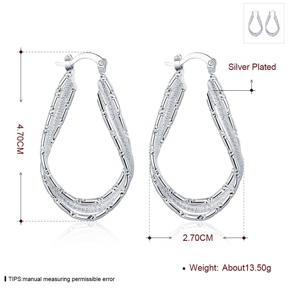 Wholesale Trendy Silver Geometric Clip Earring three Coils Circle Hoop Earring For Woman Fashion Party Wedding Engagement Party Jewelry TGCLE039 0