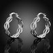 Wholesale Romantic Silver Round Clip Earring Twisted Loop Hoop Earring For Woman Fashion Party Wedding Engagement Party Jewelry TGCLE041 0 small