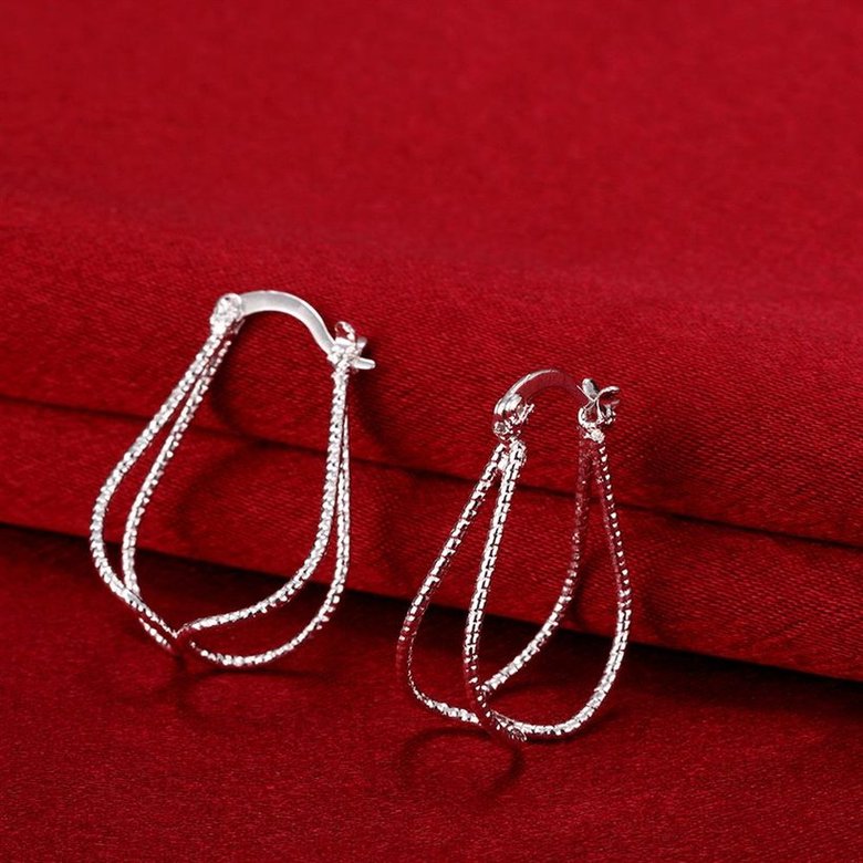 Wholesale Unique two Circle Hoop Earrings For Women Lady Gift Fashion Charm High Quality earring Jewelry TGCLE045 3