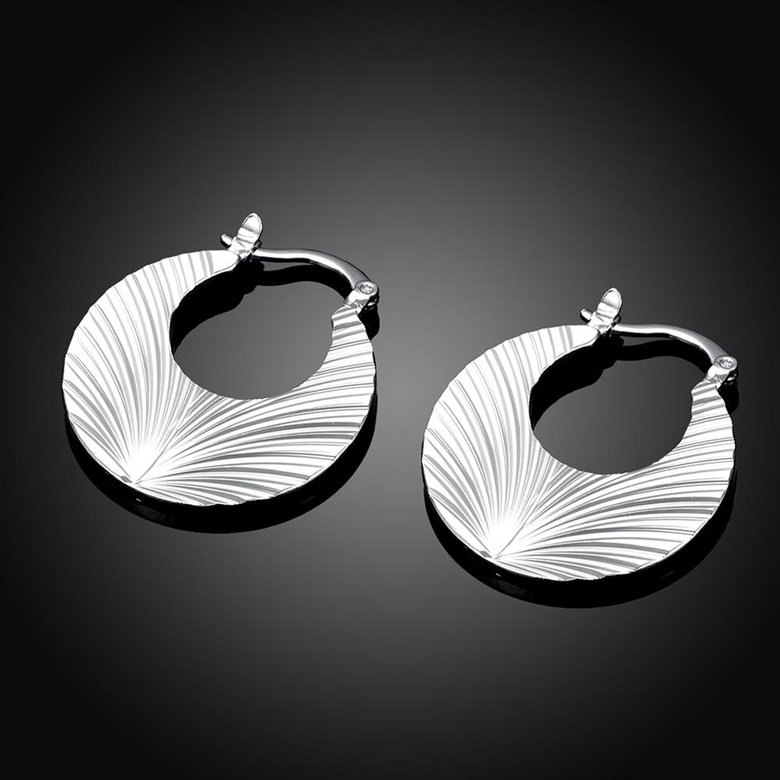 Wholesale Hot Sale Earing Newest Elegant Luxurious Color Fan Shape silver shape Earrings For Women Bridal Wedding jewelry TGCLE063 1