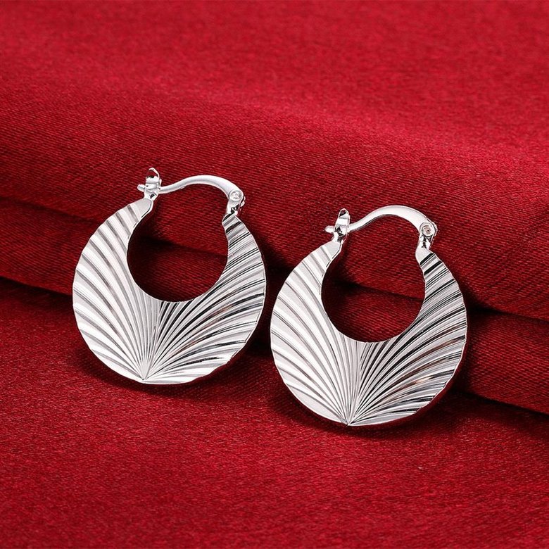 Wholesale Hot Sale Earing Newest Elegant Luxurious Color Fan Shape silver shape Earrings For Women Bridal Wedding jewelry TGCLE063 3