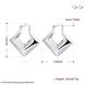 Wholesale Trendy Silver Geometric Clip Earring Square Hoop Earrings For Women Fashion Silver Jewelry Gifts TGCLE085 0 small