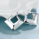 Wholesale Trendy Silver Geometric Clip Earring Square Hoop Earrings For Women Fashion Silver Jewelry Gifts TGCLE085 2 small