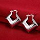 Wholesale Trendy Silver Geometric Clip Earring Square Hoop Earrings For Women Fashion Silver Jewelry Gifts TGCLE085 3 small