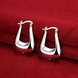 Wholesale Trendy unique Silver Smooth Square Grid Earrings Charm For Women Jewelry Fashion  Engagement Party Gift TGCLE091 3 small