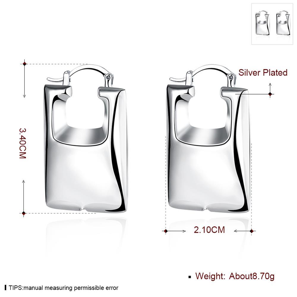 Wholesale Trendy Silver Square Drop Earrings For Woman Fashion Earrings Jewelry Best Gift for Wedding/Birthday TGCLE103 0