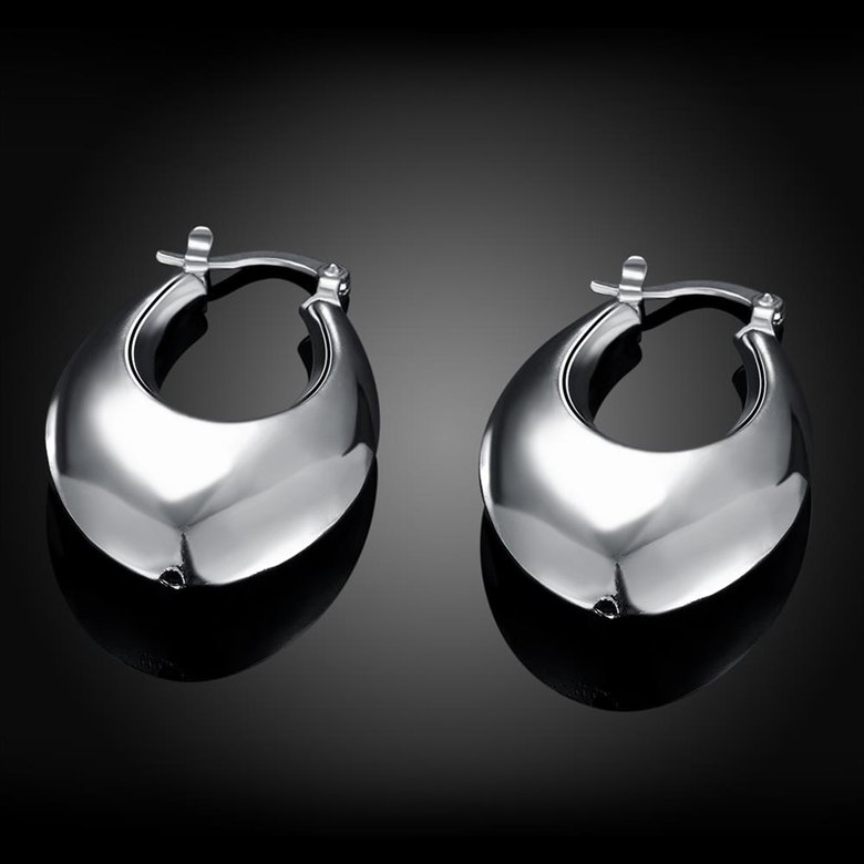 Wholesale Hot sale Silver U Shape Thick big Hoop Earrings For Women New Fashion Female circle earrings Jewelry  TGCLE107 1