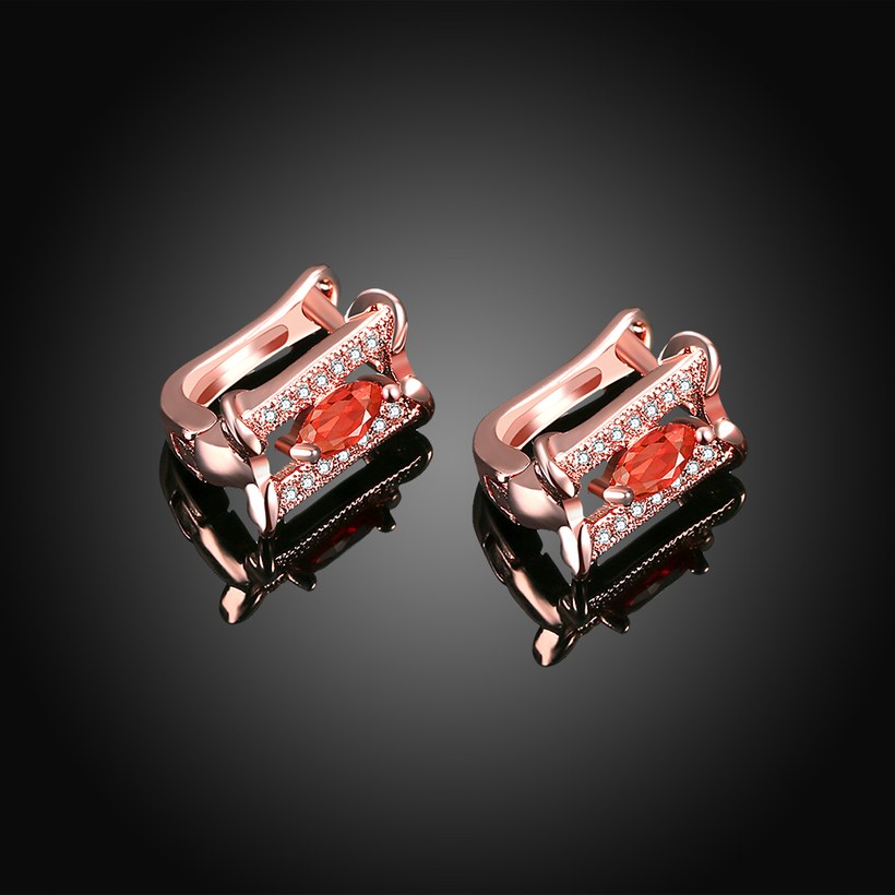 Wholesale Fashion Crystal Jewelry Square Earrings with Zircon Stones Fashion Cheap Red Earrings Brincos for Women TGCLE140 1
