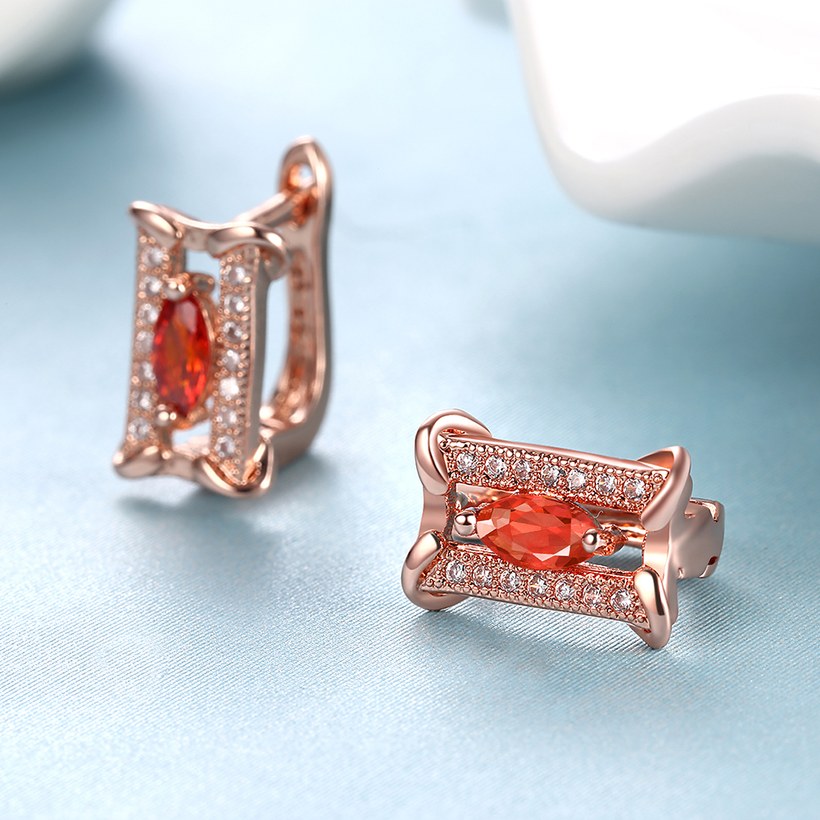 Wholesale Fashion Crystal Jewelry Square Earrings with Zircon Stones Fashion Cheap Red Earrings Brincos for Women TGCLE140 3