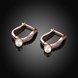 Wholesale Trendy rose gold Titanium Zirconia Crystal U shape Drop Earrings With Imitation Pearls for Women Bridal Wedding Jewelry TGCLE141 1 small