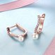 Wholesale Trendy rose gold Titanium Zirconia Crystal U shape Drop Earrings With Imitation Pearls for Women Bridal Wedding Jewelry TGCLE141 2 small