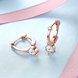 Wholesale Trendy Titanium Rose Gold Color white CZ Crystal Earrings for Wedding Women Girls OL Gift Drop Shipping TGCLE142 2 small