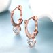 Wholesale Trendy Titanium Rose Gold Color white CZ Crystal Earrings for Wedding Women Girls OL Gift Drop Shipping TGCLE142 3 small