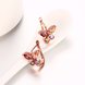Wholesale Luxury Rose Gold Color Earrings Flash CZ Zircon U shape butterfly Ear Studs for Women fine wedding jewelry TGCLE147 2 small
