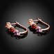 Wholesale Luxury Rose Gold Color Earrings Flash CZ Zircon U shape Ear Studs for Women fine wedding jewelry TGCLE148 1 small