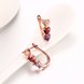 Wholesale Luxury Rose Gold Color Earrings Flash CZ Zircon U shape Ear Studs for Women fine wedding jewelry TGCLE148 2 small