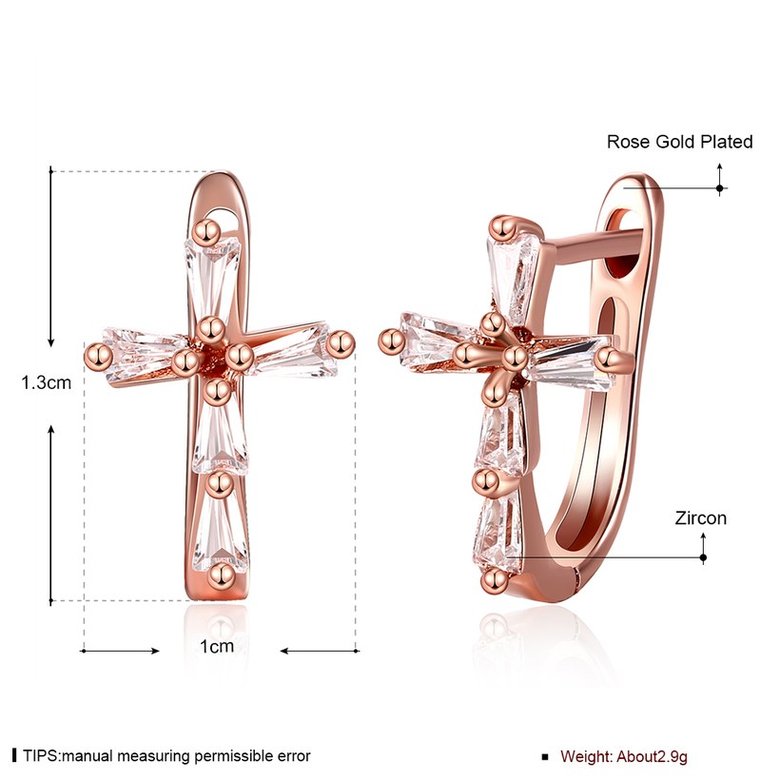 Wholesale Drop Shipping Women Earrings Fashion Cross Shape with Crystal Zircon Stone Delicate Female Earrings Versatile Fine Gifts TGCLE152 0