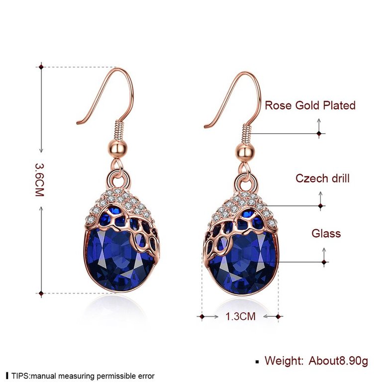 Wholesale Classic Titanium Water Drop royalBlue crystal Dangle Earring Romantic Gift Zircon Claw Set Wedding Earring TGGPDE190 0