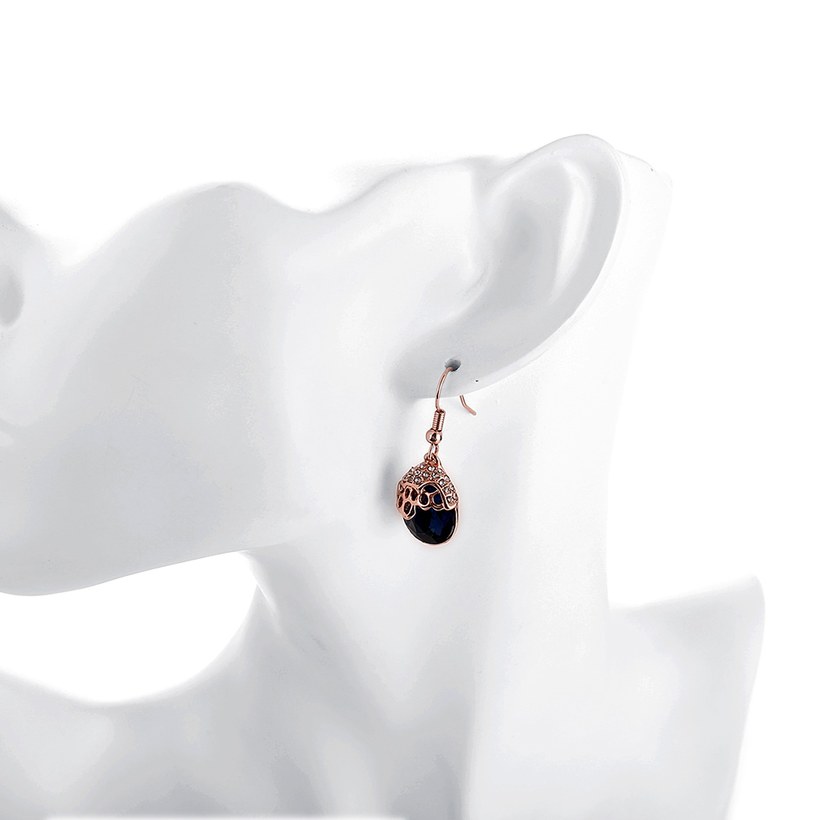 Wholesale Classic Titanium Water Drop royalBlue crystal Dangle Earring Romantic Gift Zircon Claw Set Wedding Earring TGGPDE190 4