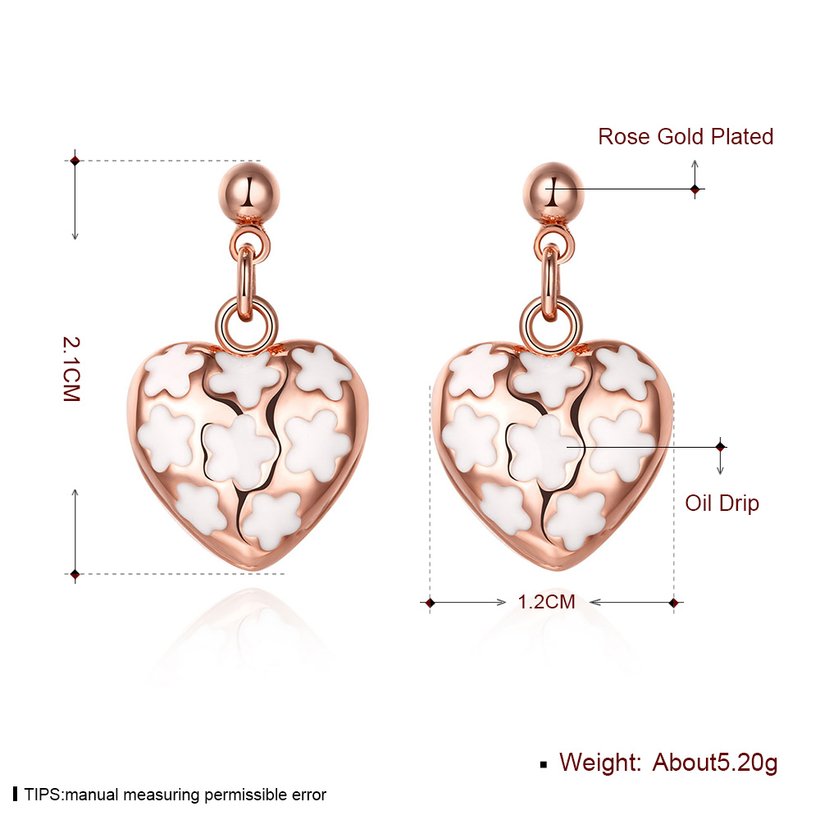 Wholesale Classic Hollow out Love Heart Dangle Earring Rose Gold Dangle Earrings For Women Delicate Fine Jewelry TGGPDE002 0