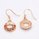 Wholesale hot sale Rose Gold Earrings Round colorful Zircon Hanging Dangle Earrings Drop Earring Fashion Wedding jewelry TGGPDE051 0 small