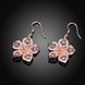 Wholesale Trendy hot selling rose gold Hollow Flower Hoop Earrings For Women Girl Anniversary Gift TGGPDE056 1 small
