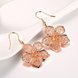 Wholesale Trendy hot selling rose gold Hollow Flower Hoop Earrings For Women Girl Anniversary Gift TGGPDE056 2 small