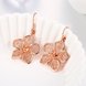 Wholesale Trendy hot selling rose gold Hollow Flower Hoop Earrings For Women Girl Anniversary Gift TGGPDE056 3 small