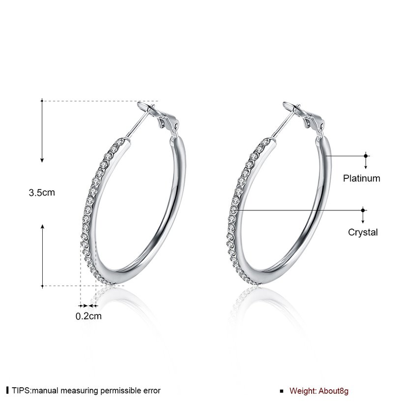 Wholesale Fashion wholesale jewelry from China Platinum Round Rhinestone Dangle Earring fine wedding jewelry TGGPDE060 0