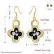 Wholesale Fashion Classic 24K Gold Plated Rhinestone Dangle Earring clover black earring jewelry  TGGPDE075 0 small